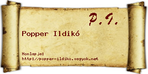 Popper Ildikó névjegykártya